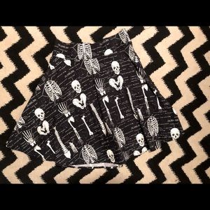 ✨Dark Anatomy Skeleton Print Mini Skater Skirt - ModCloth - Sz M✨